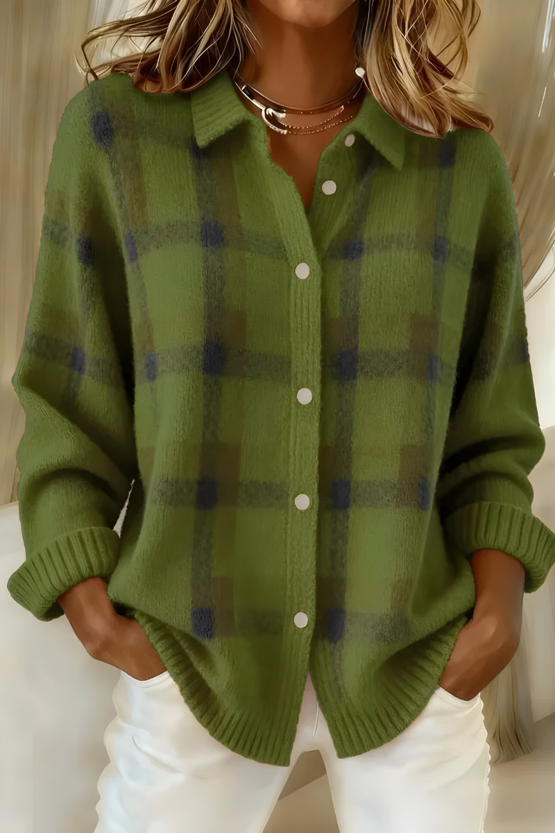 Brigitte | Soft Check Cardigan