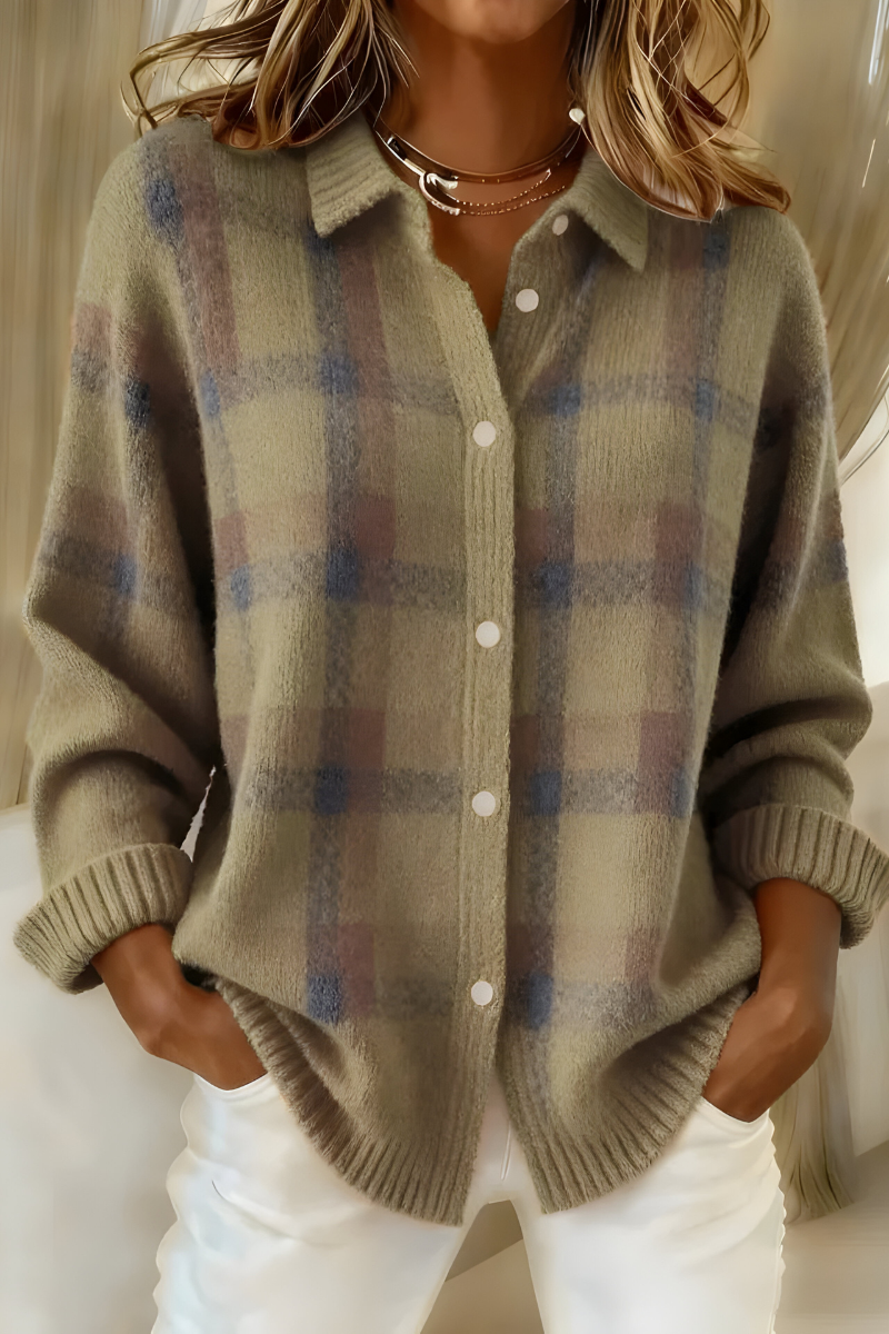 Brigitte | Soft Check Cardigan