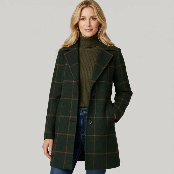 Amanda | Classy Wool Check Coat