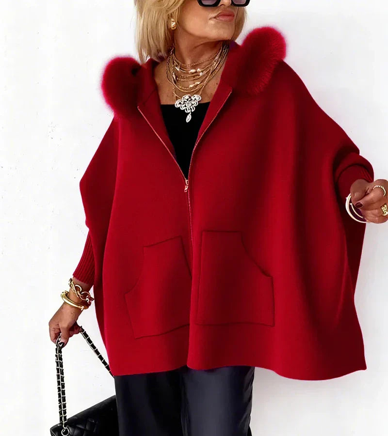 Catherine | Casual Hooded Coat with Fur Collar